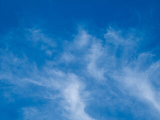 The sky on a bright blue day