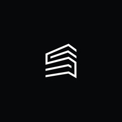 Logo design of S in vector for construction, home, real estate, building, property. Minimal awesome trendy professional logo design template on black background. - obrazy, fototapety, plakaty
