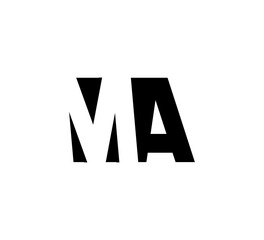 Initial letters Logo black positive/negative space MA