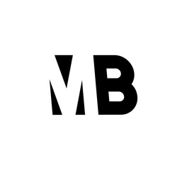 Initial letters Logo black positive/negative space MB