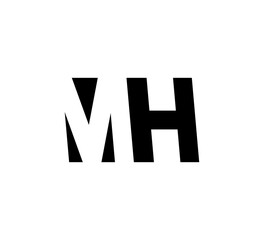 Initial letters Logo black positive/negative space MH