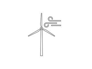 Wind energy, wind turbine icon. Vector illustration, flat design.