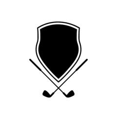 Black Golf club emblem icon digital for any design isolated on white background
