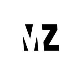 Initial letters Logo black positive/negative space MZ