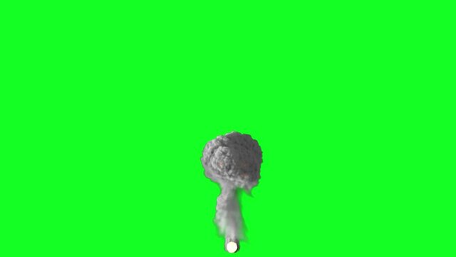 animated nuclear explosion, green screen for video background