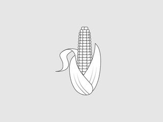 Corn, breakfast, food. Vector illustration, flat design.