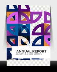 Business flyer annual report, circle and triangle shapes modern design