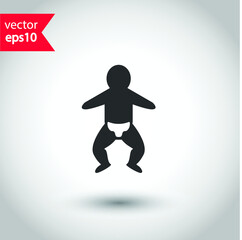Fototapeta na wymiar Baby vector icon. Baby flat sign design. Studio background. EPS 10 vector sign. Baby symbol pictogram