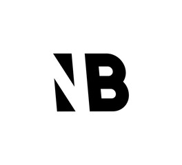 Initial letters Logo black positive/negative space NB