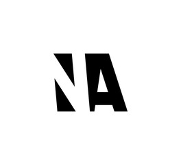 Initial letters Logo black positive/negative space NA