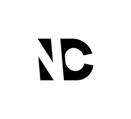 Initial letters Logo black positive/negative space NC