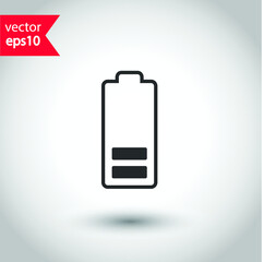 Battery indicator vector icon. Accumulator battery charge energy icon. Studio background. EPS 10 vector sign. Battery symbol pictogram