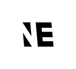 Initial letters Logo black positive/negative space NE
