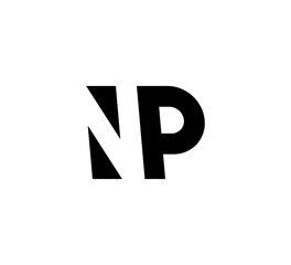 Initial letters Logo black positive/negative space NP