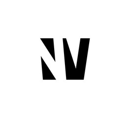Initial letters Logo black positive/negative space NV