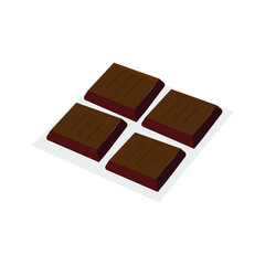 chocolate bar on white background