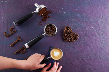 Coffee machine horn, coffee bean