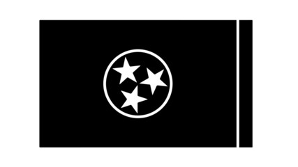 Tennessee TN State Flag. United States of America. Black and white EPS Vector File.