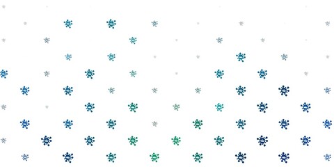 Light blue, green vector backdrop with virus symbols.