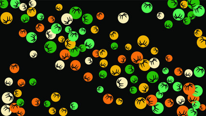 Pretty Floral Pattern with Simple Stylized Berries for Greeting Card or Poster. Naive Daisy Berries in Primitive Style. Vector Background for Spring or Summer Design.
