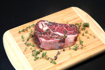 Raw fresh meat steak. Meat for steak. Beef steak. Raw meat. 