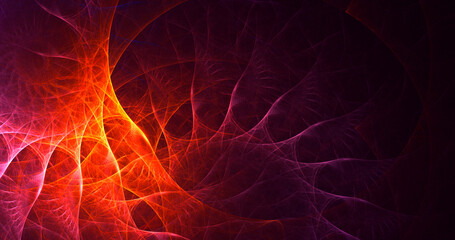 Fototapeta premium 3D rendering abstract red fractal light background