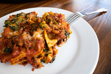 Vegetable Lasagna served and ready to eat