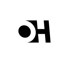 Initial letters Logo black positive/negative space OH