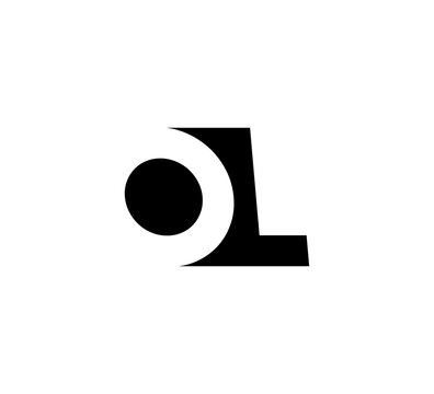 Initial letters Logo black positive/negative space OL