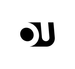 Initial letters Logo black positive/negative space OU