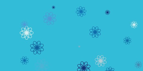 Light BLUE vector natural artwork with flowers.