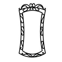 Vector illustration of a  photo frame, the frame is mirrored. decorative design element.