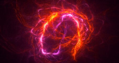 3D rendering abstract red fractal light background