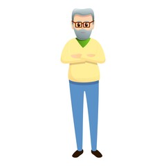 Serious grandpa icon. Cartoon of serious grandpa vector icon for web design isolated on white background