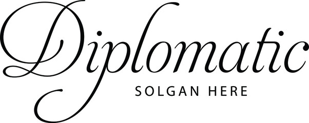 A hand-drawn signature logo design template