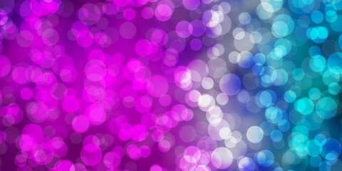 Light Pink, Blue vector backdrop with dots. Abstract illustration with colorful spots in nature style. Pattern for websites.