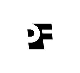 Initial letters Logo black positive/negative space PF