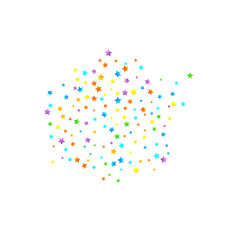 Rainbow Festive Confetti. Carnival Star Falling.