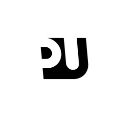 Initial letters Logo black positive/negative space PU