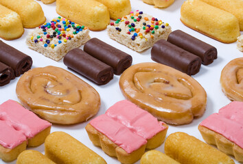 An assortment of junk food items.