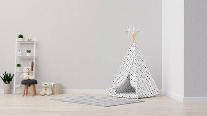 Interior poster mock up Children's playroom. 3D rendering