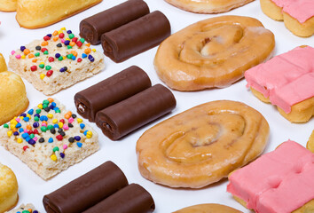 An assortment of junk food items.