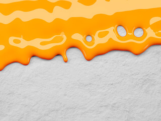 abstract color liquid flow in front of textured background - 3D Illustration