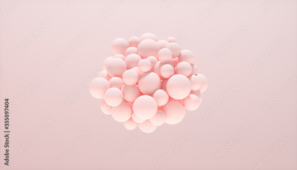 Aufkleber abstract background with dynamic 3d spheres