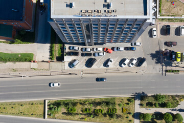 Aerial view of Ulaanbaatar, the capital of Mongolia, circa June 2019