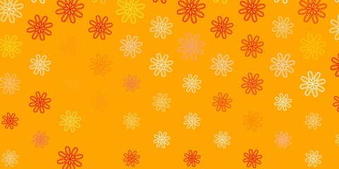 Light Orange vector natural artwork with flowers.