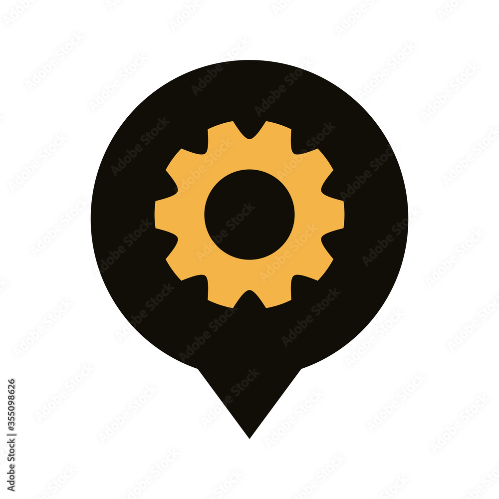 Poster pin pointer locationwith gear line style