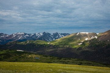 Fototapeta premium mountain landscape in summer with overcast sky