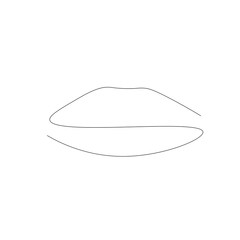 Lipstick kiss. Continuous one line drawing. Vector illustration