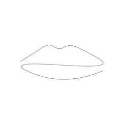 Lipstick kiss. Continuous one line drawing design. Vector illustration